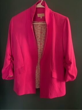 Skies Are Blue Bright Fuchsia Open-Front Blazer